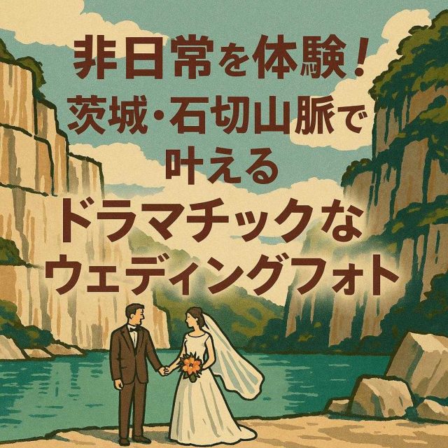 「非日常を体験！茨城・石切山脈で叶えるドラマチックなウェディングフォト」