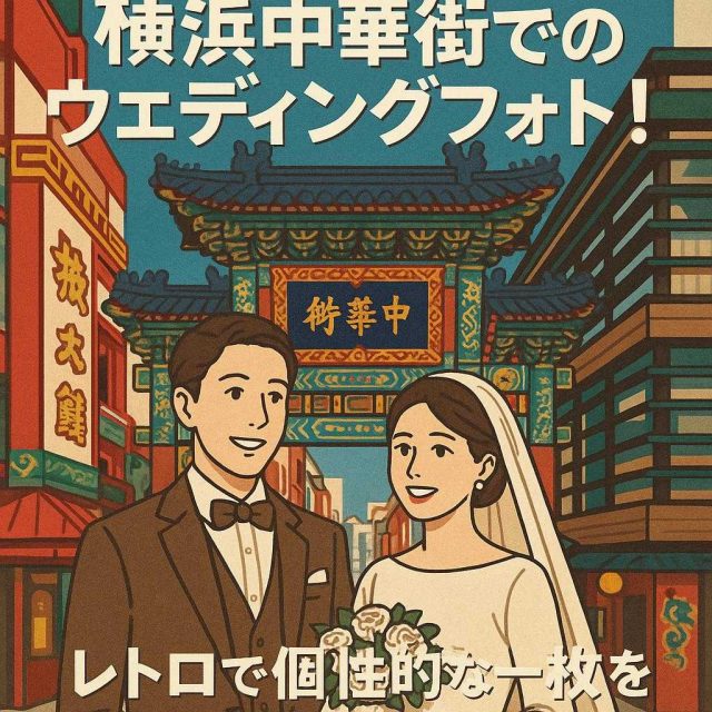 横浜中華街でのウェディングフォト！レトロで個性的な一枚を