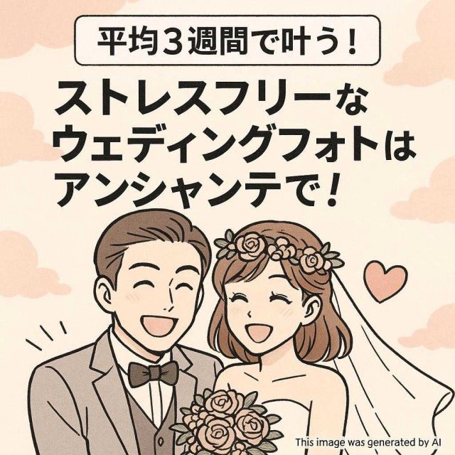 【平均3週間で叶う！】ストレスフリーなウェディングフォトはアンシャンテで！💖