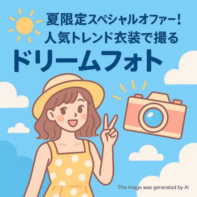 夏限定スペシャルオファー！人気トレンド衣装で撮るドリームフォト