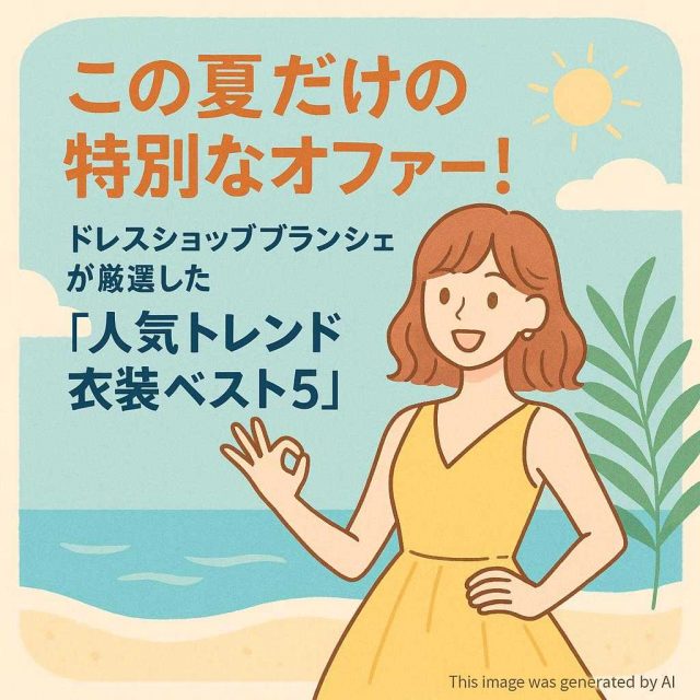 この夏だけの特別なオファー！ドレスショップブランシェが厳選した「人気トレンド衣装ベスト5」