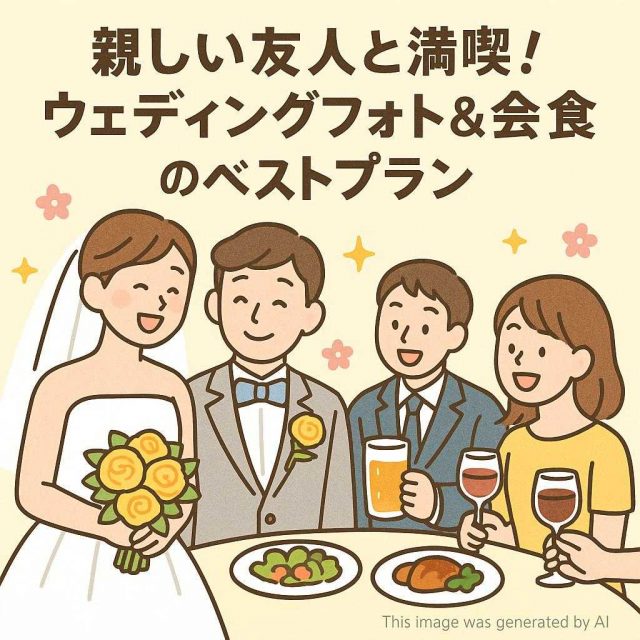親しい友人と満喫！ウェディングフォト&会食のベストプラン