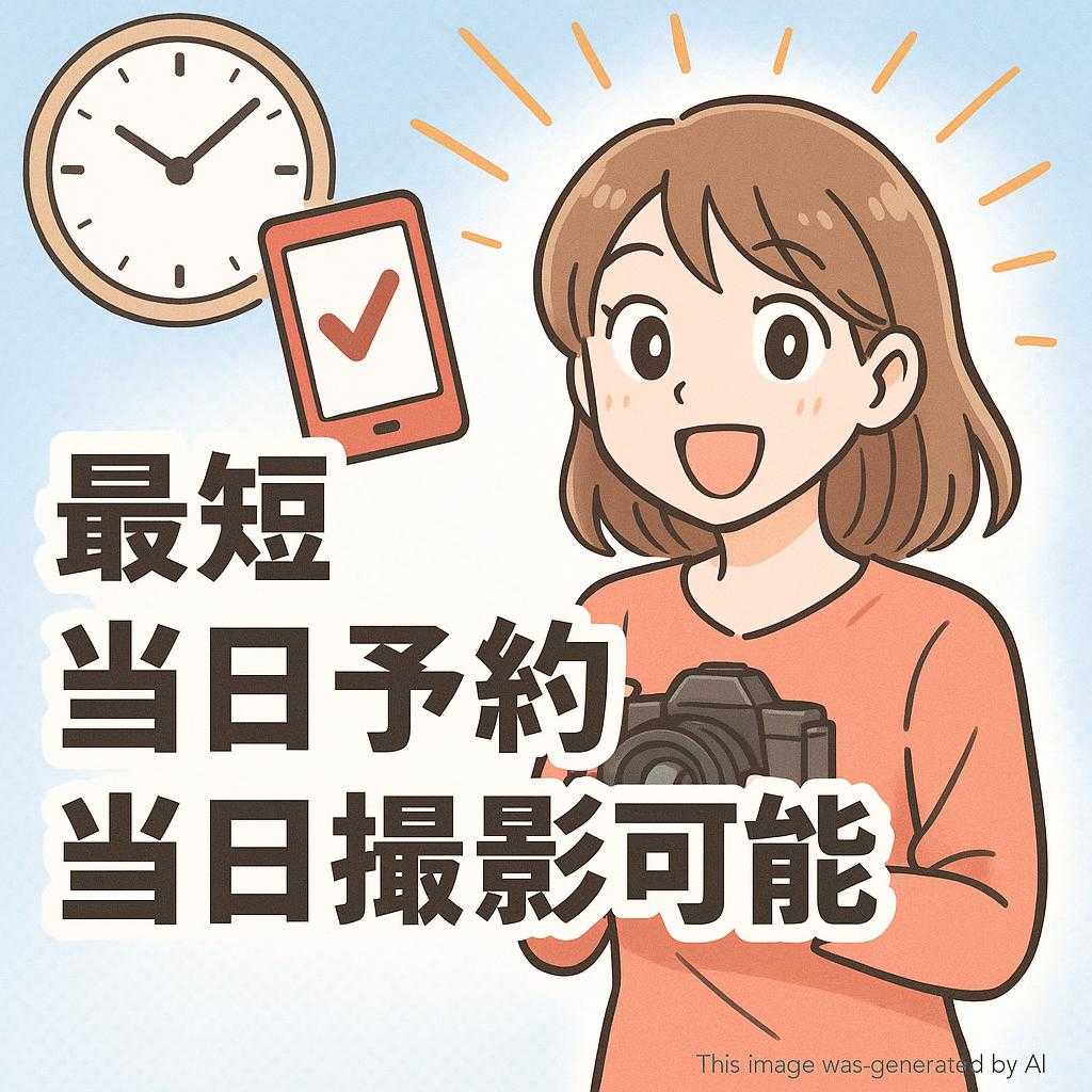 最短当日予約・当日撮影可能