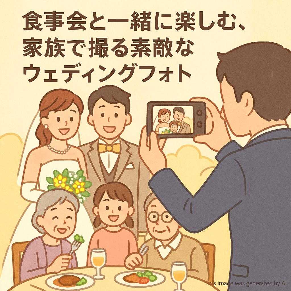 食事会と一緒に楽しむ、家族で撮る素敵なウェディングフォト