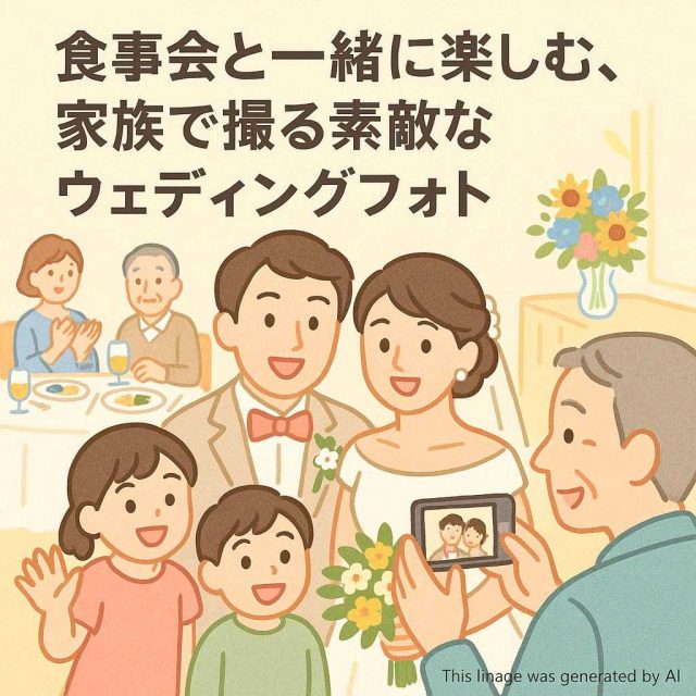 食事会と一緒に楽しむ、家族で撮る素敵なウェディングフォト