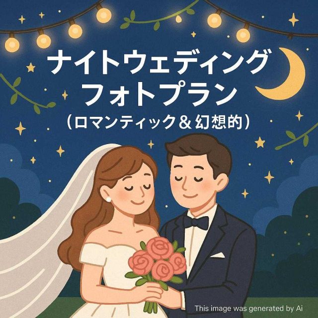 ナイトウェディングフォトプラン (ロマンティック＆幻想的)