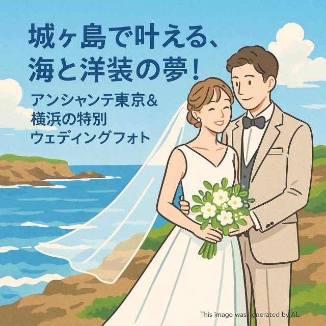 城ヶ島で叶える、海と洋装の夢！アンシャンテ東京＆横浜の特別ウェディングフォト