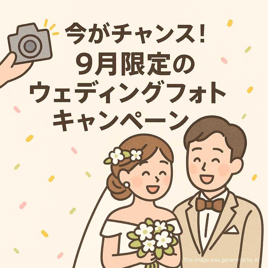 今がチャンス！9月限定のウェディングフォトキャンペーン