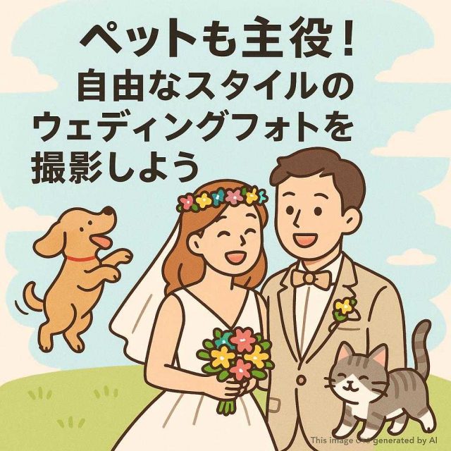 ペットも主役！自由なスタイルのウェディングフォトを撮影しよう
