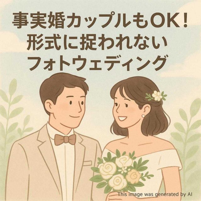 事実婚カップルもOK！形式に捉われないフォトウェディング