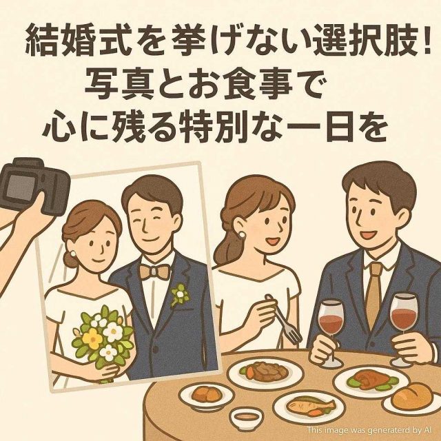 結婚式を挙げない選択肢！写真とお食事で心に残る特別な一日を