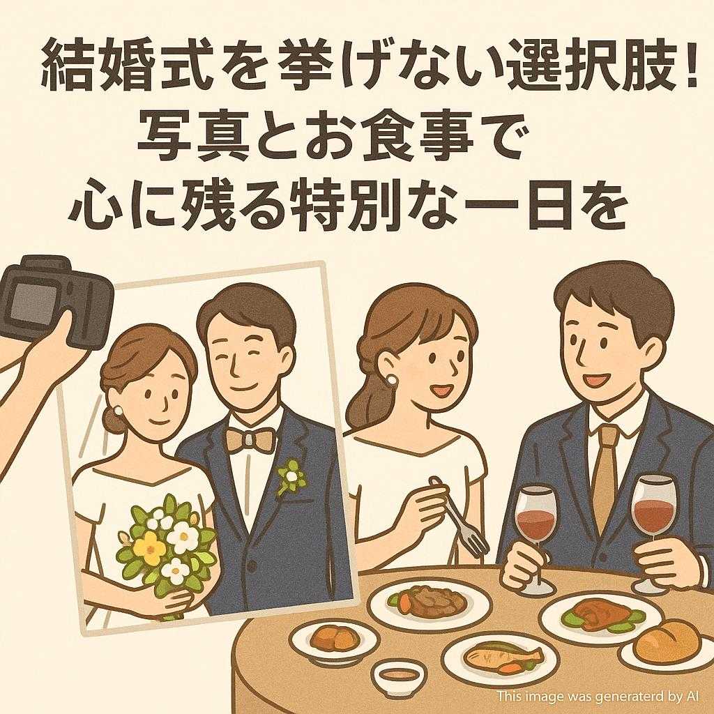 結婚式を挙げない選択肢！写真とお食事で心に残る特別な一日を