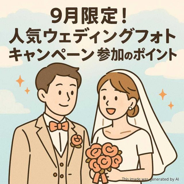 9月限定！人気ウェディングフォトキャンペーン参加のポイント