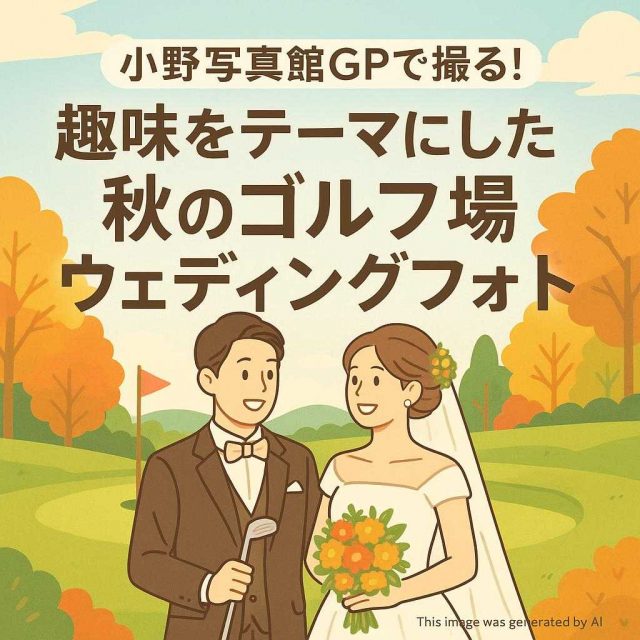 小野写真館GPで撮る！趣味をテーマにした秋のゴルフ場ウェディングフォト