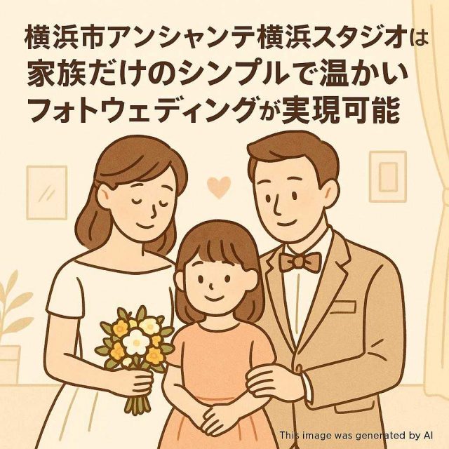 横浜市アンシャンテ横浜スタジオは家族だけのシンプルで温かいフォトウェディングが実現可能