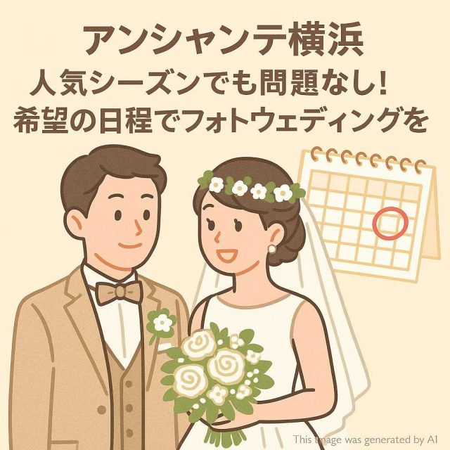アンシャンテ横浜 人気シーズンでも問題なし！希望の日程でフォトウェディングを