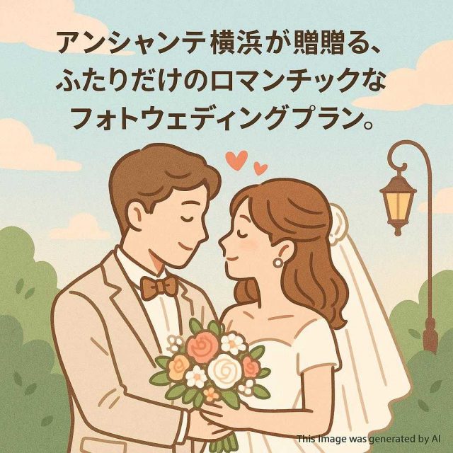 アンシャンテ横浜が贈る、ふたりだけのロマンチックなフォトウェディングプラン。