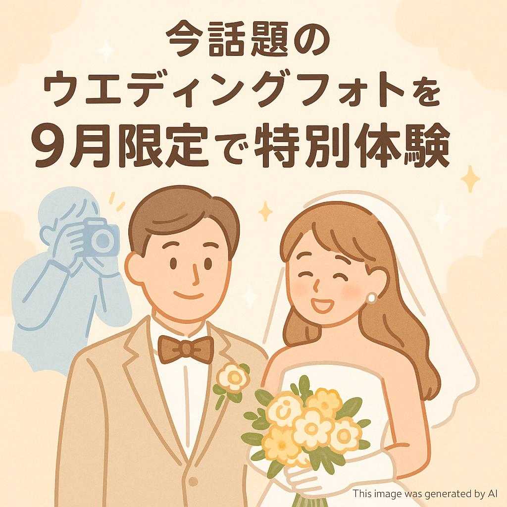 今話題のウェディングフォトを9月限定で特別体験