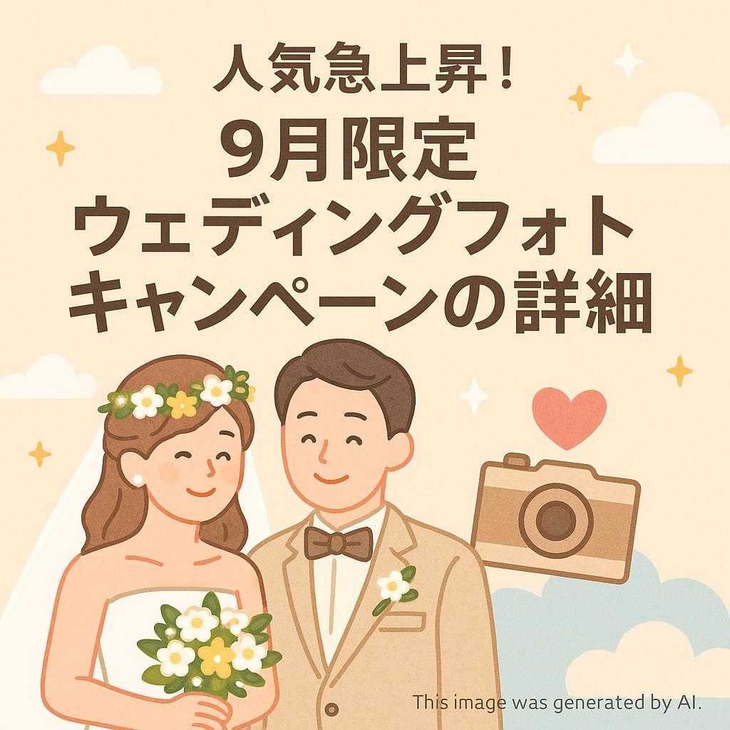 人気急上昇！9月限定ウェディングフォトキャンペーンの詳細