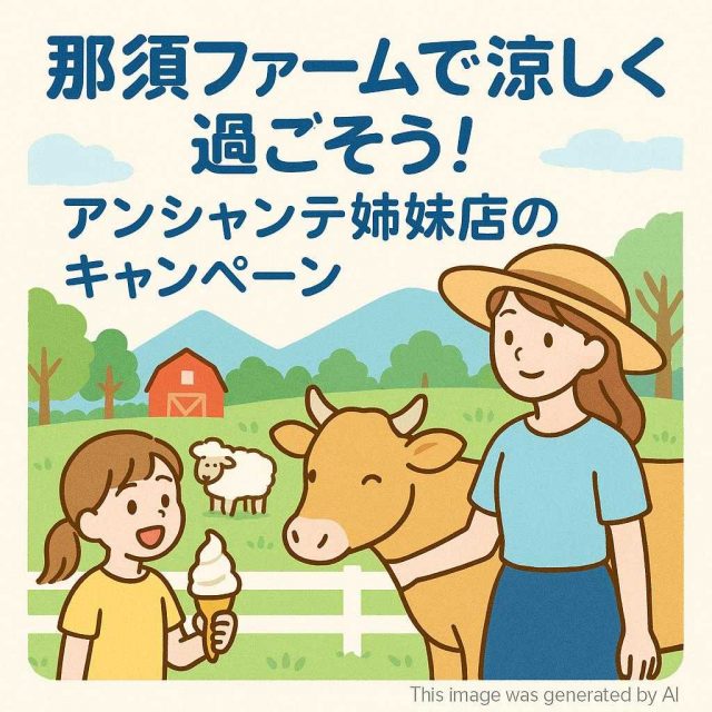 那須ファームで涼しく過ごそう！アンシャンテ姉妹店のキャンペーン