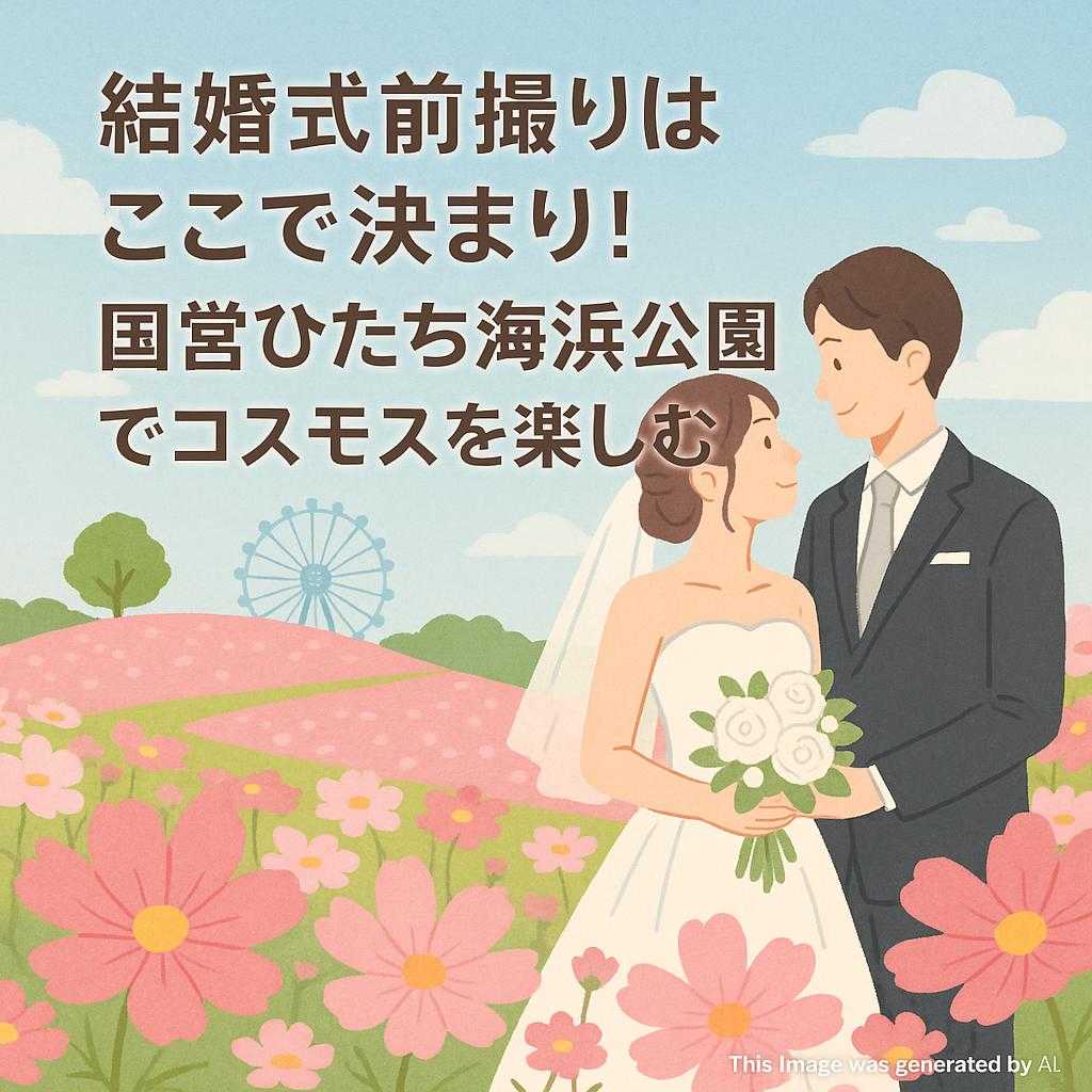 結婚式前撮りはここで決まり！国営ひたち海浜公園と共にコスモスを楽しむ