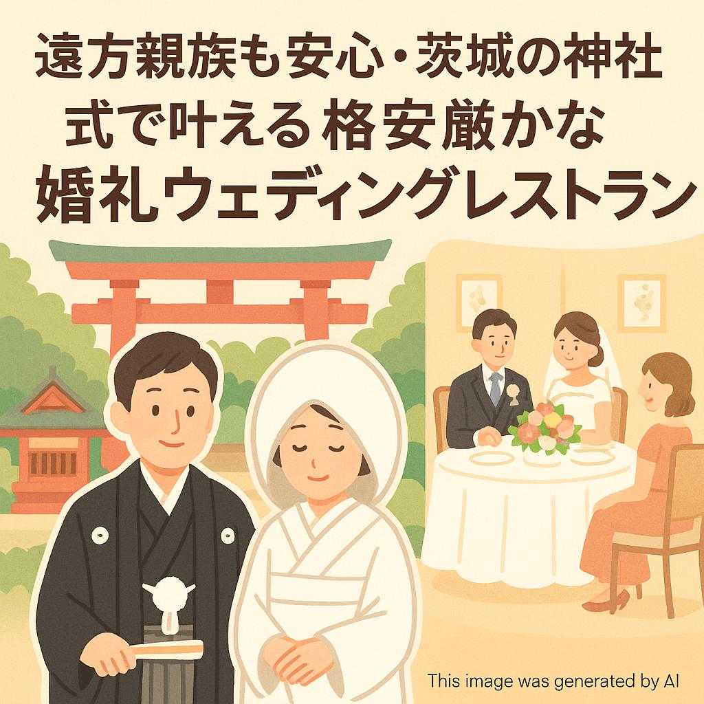 遠方親族も安心・茨城の神社式で叶える格安厳かな婚礼ウェディングレストラン
