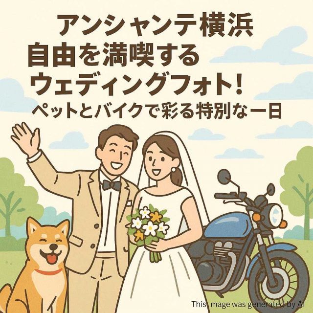 アンシャンテ横浜 自由を満喫するウェディングフォト！ペットとバイクで彩る特別な一日