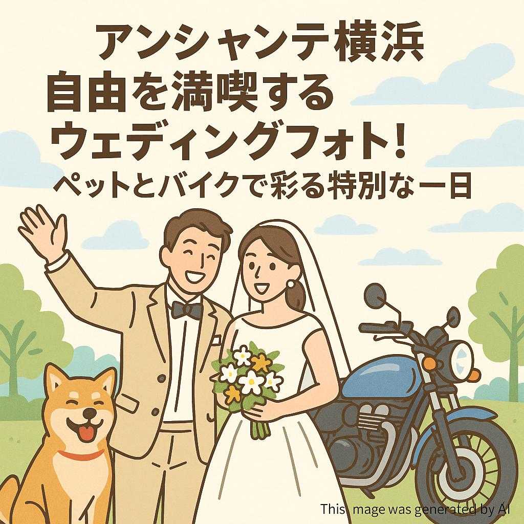 アンシャンテ横浜 自由を満喫するウェディングフォト！ペットとバイクで彩る特別な一日