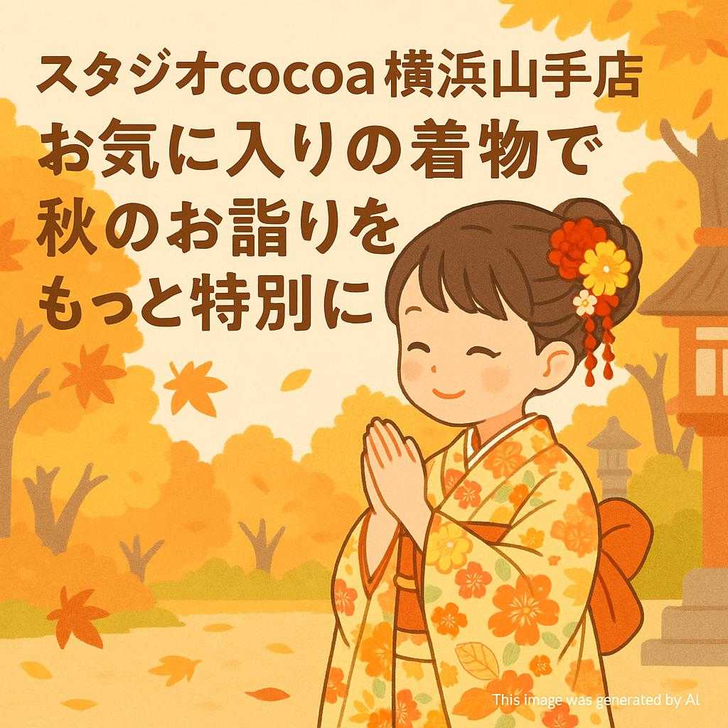 スタジオcocoa横浜山手店 お気に入りの着物で秋のお詣りをもっと特別に
