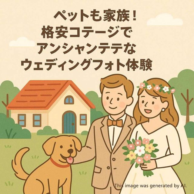 ペットも家族! 格安コテージでアンシャンテなウェディングフォト体験
