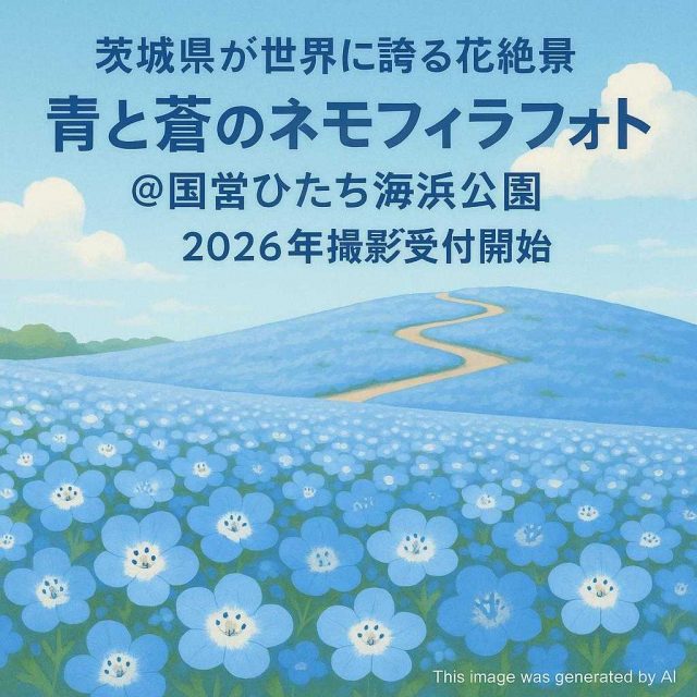 茨城県が世界に誇る花絶景 『青と蒼のネモフィラフォト』 ＠国営ひたち海浜公園  2026年撮影 先行予約受付開始