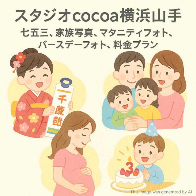 スタジオcocoa横浜山手 七五三、家族写真、マタニティフォト、バースデーフォト、料金プラン