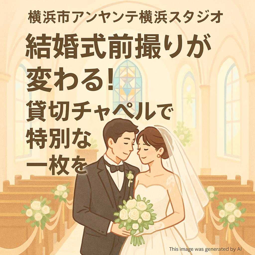 横浜市アンヤンテ横浜スタジオ 結婚式前撮りが変わる！貸切チャペルで特別な一枚を