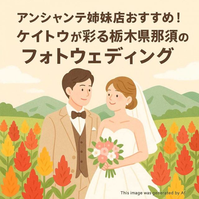 アンシャンテ姉妹店おすすめ！ケイトウが彩る栃木県那須のフォトウェディング