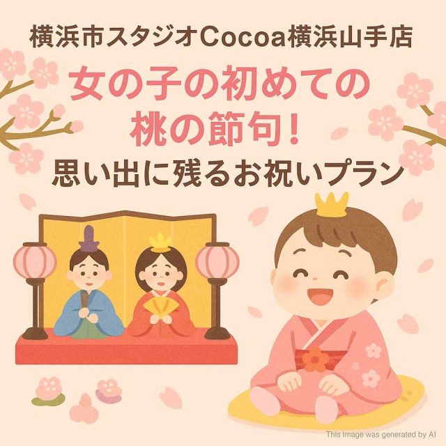 横浜市スタジオCocoa横浜山手店 女の子の初めての桃の節句！思い出に残るお祝いプラン