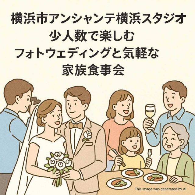 横浜市アンシャンテ横浜スタジオ 少人数で楽しむフォトウェディングと気軽な家族食事会