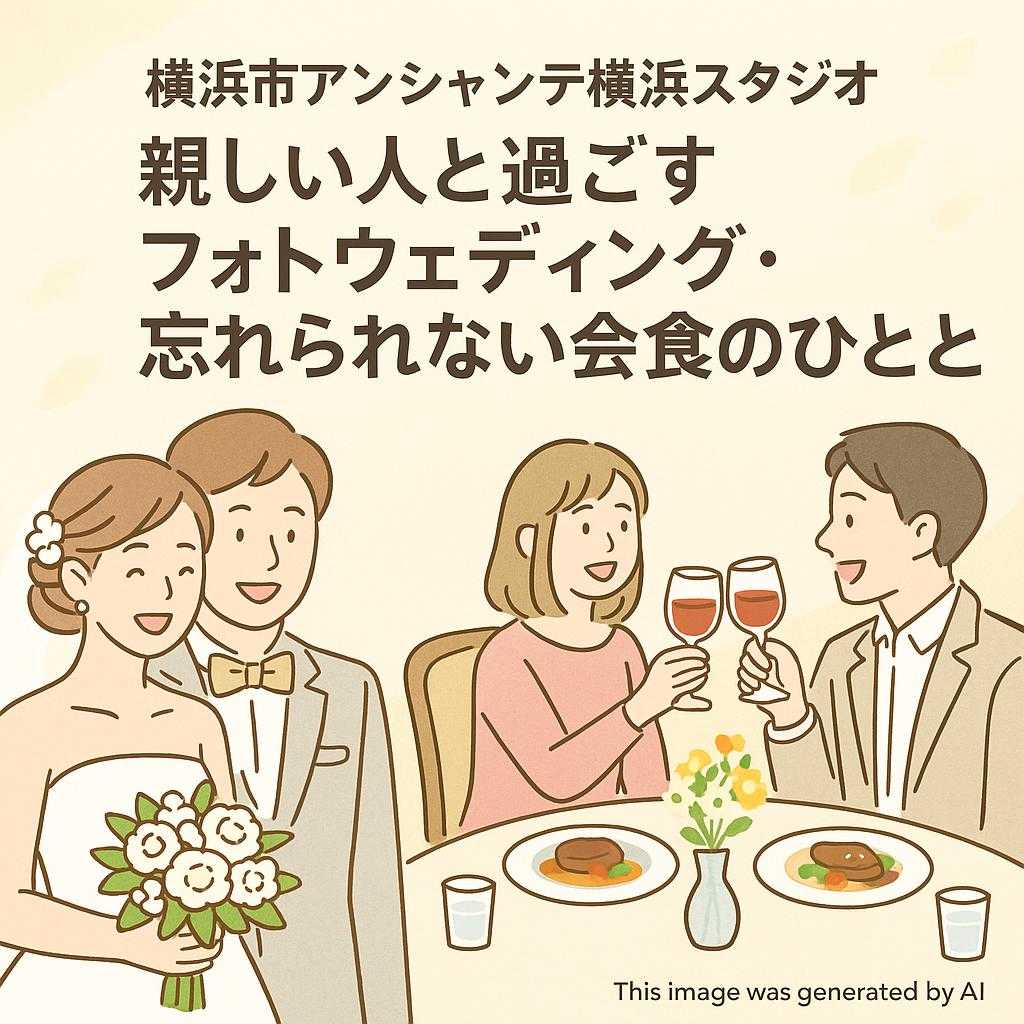 横浜市アンシャンテ横浜スタジオ 親しい人と過ごすフォトウェディング・忘れられない会食のひととき