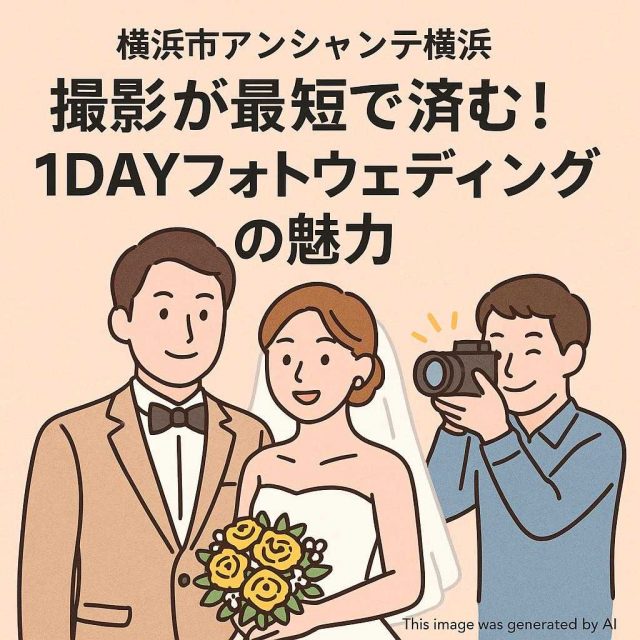 横浜市アンシャンテ横浜 撮影が最短で済む！1DAYフォトウェディングの魅力