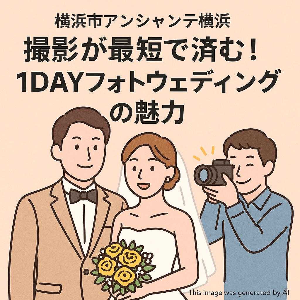 横浜市アンシャンテ横浜 撮影が最短で済む！1DAYフォトウェディングの魅力