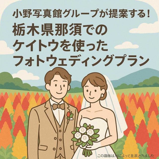 小野写真館グループが提案する！栃木県那須でのケイトウを使ったフォトウェディングプラン