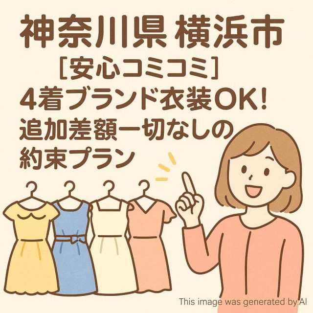 神奈川県横浜市 【安心コミコミ】4着ブランド衣装OK！ 追加差額一切なしの約束プラン