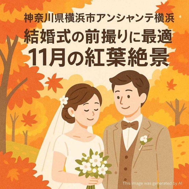 神奈川県横浜市アンシャンテ横浜 結婚式の前撮りに最適な11月の紅葉絶景