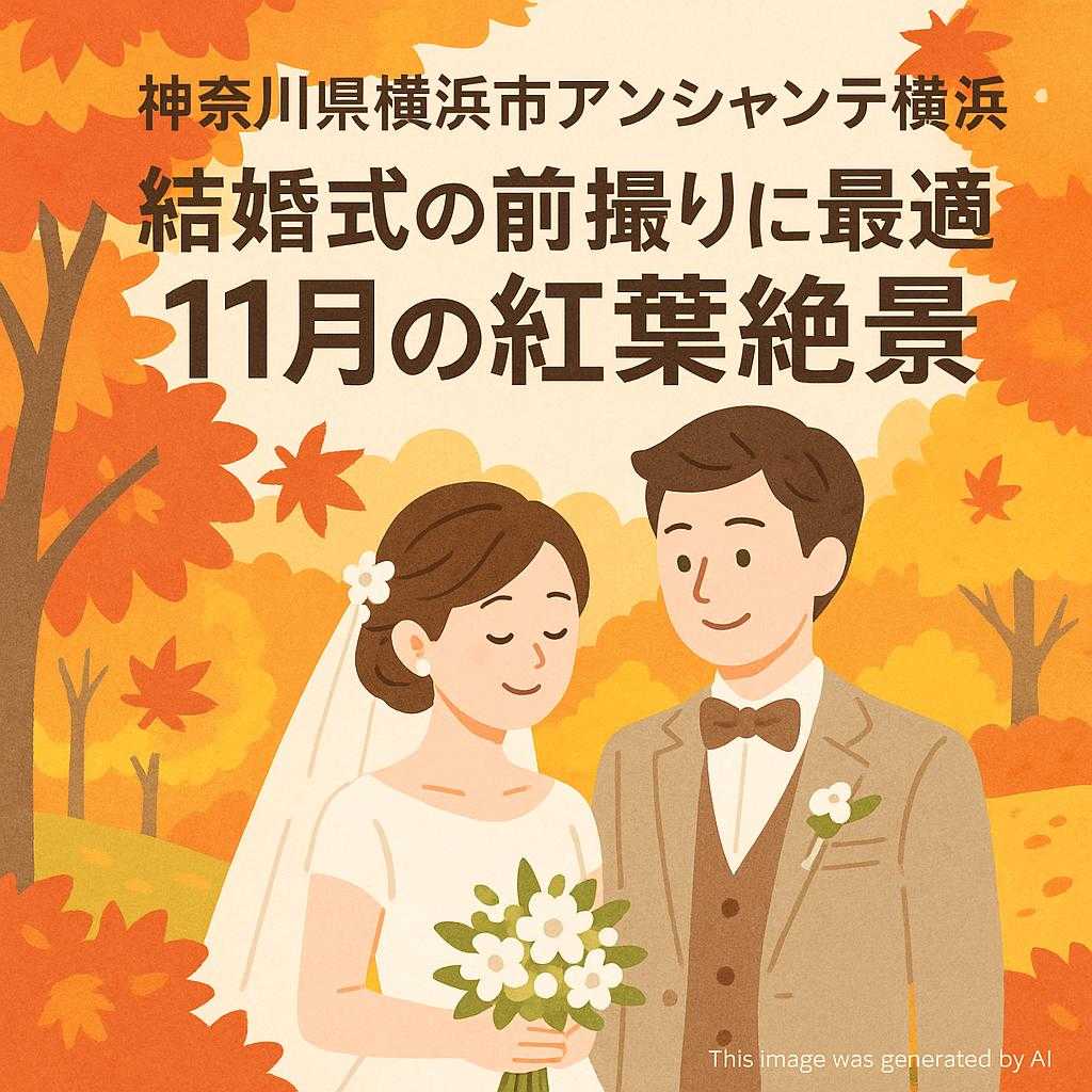 神奈川県横浜市アンシャンテ横浜 結婚式の前撮りに最適な11月の紅葉絶景