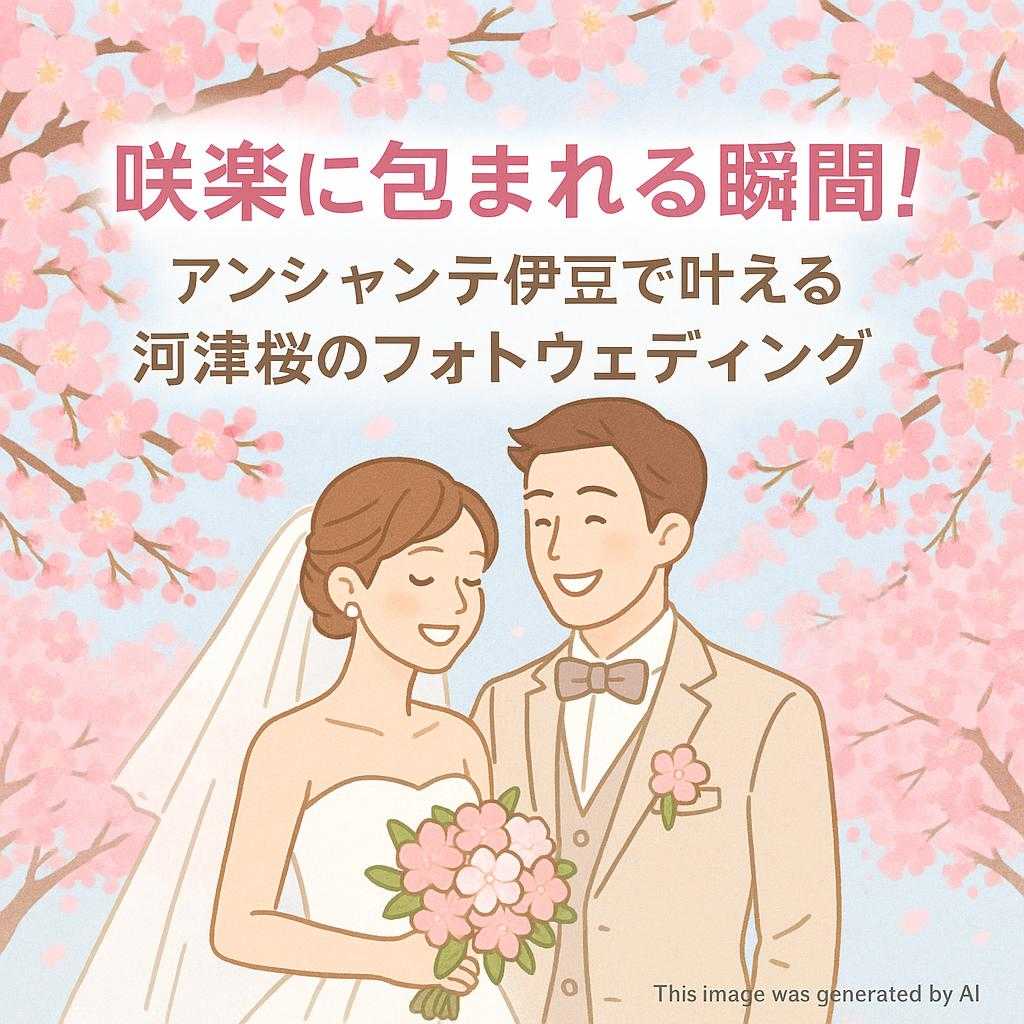 咲楽に包まれる瞬間!アンシャンテ伊豆で叶える河津桜のフォトウェディング