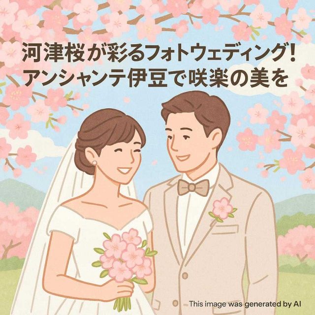 河津桜が彩るフォトウェディング！アンシャンテ伊豆で咲楽の美を