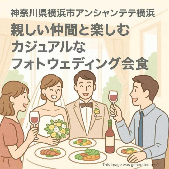 神奈川県横浜市アンシャンテ横浜 親しい仲間と楽しむカジュアルなフォトウェディング会食