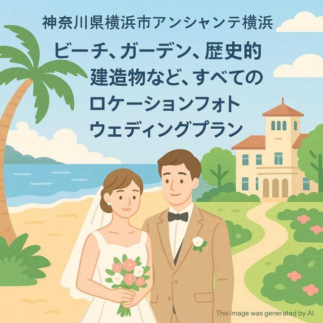 神奈川県横浜市アンシャンテ横浜 ビーチ、ガーデン、歴史的建造物など、すべてのロケーションフォトウェディングプラン