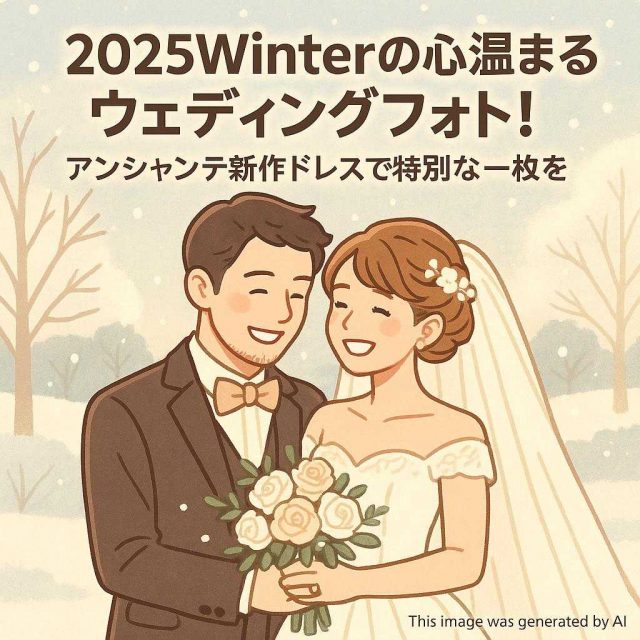 2025Winterの心温まるウェディングフォト！アンシャンテ新作ドレスで特別な一枚を