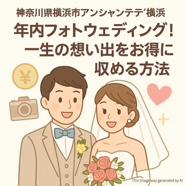 神奈川県横浜市アンシャンテ横浜 年内フォトウェディング！一生の想い出をお得に収める方法