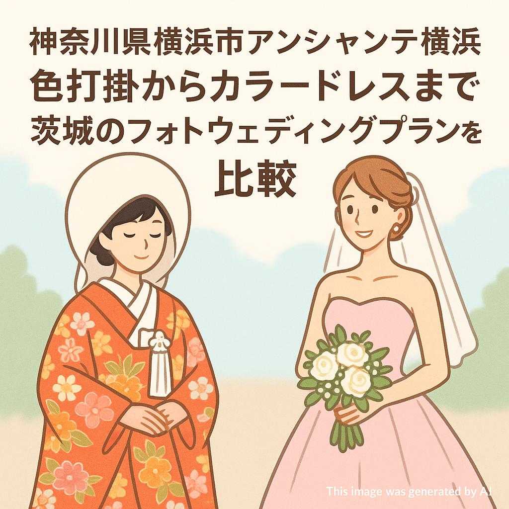 神奈川県横浜市アンシャンテ横浜 色打掛からカラードレスまで 茨城のフォトウェディングプランを比較